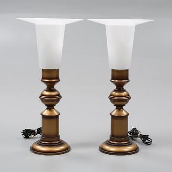 BORDSLAMPOR, ett par, Luxus, 1900-talets andra hälft.
