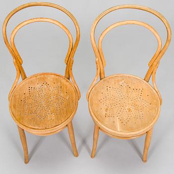 A set of four chairs by Jacob & Josef Kohn, Vienna turn of the 20th century.