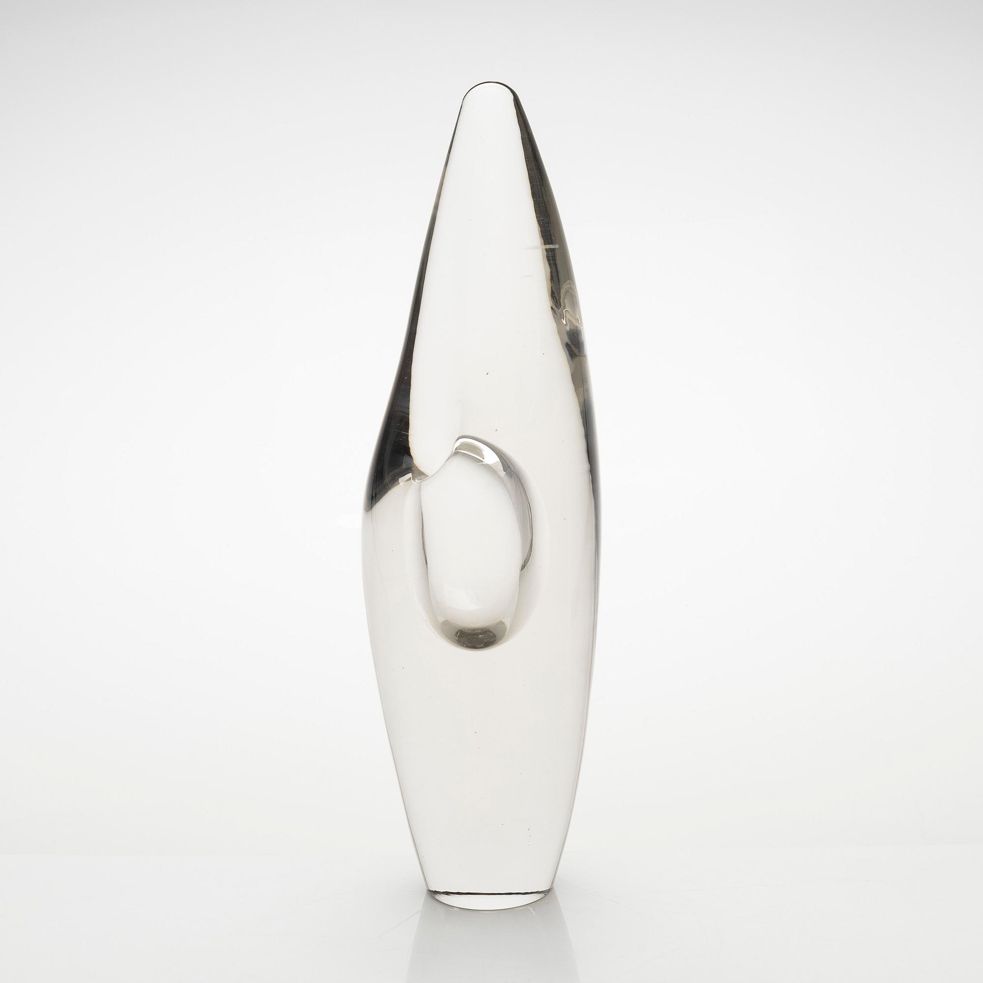 Timo Sarpaneva, lasiveistos, veistos, "Orkidea", signeerattu Timo Sarpaneva 3568.