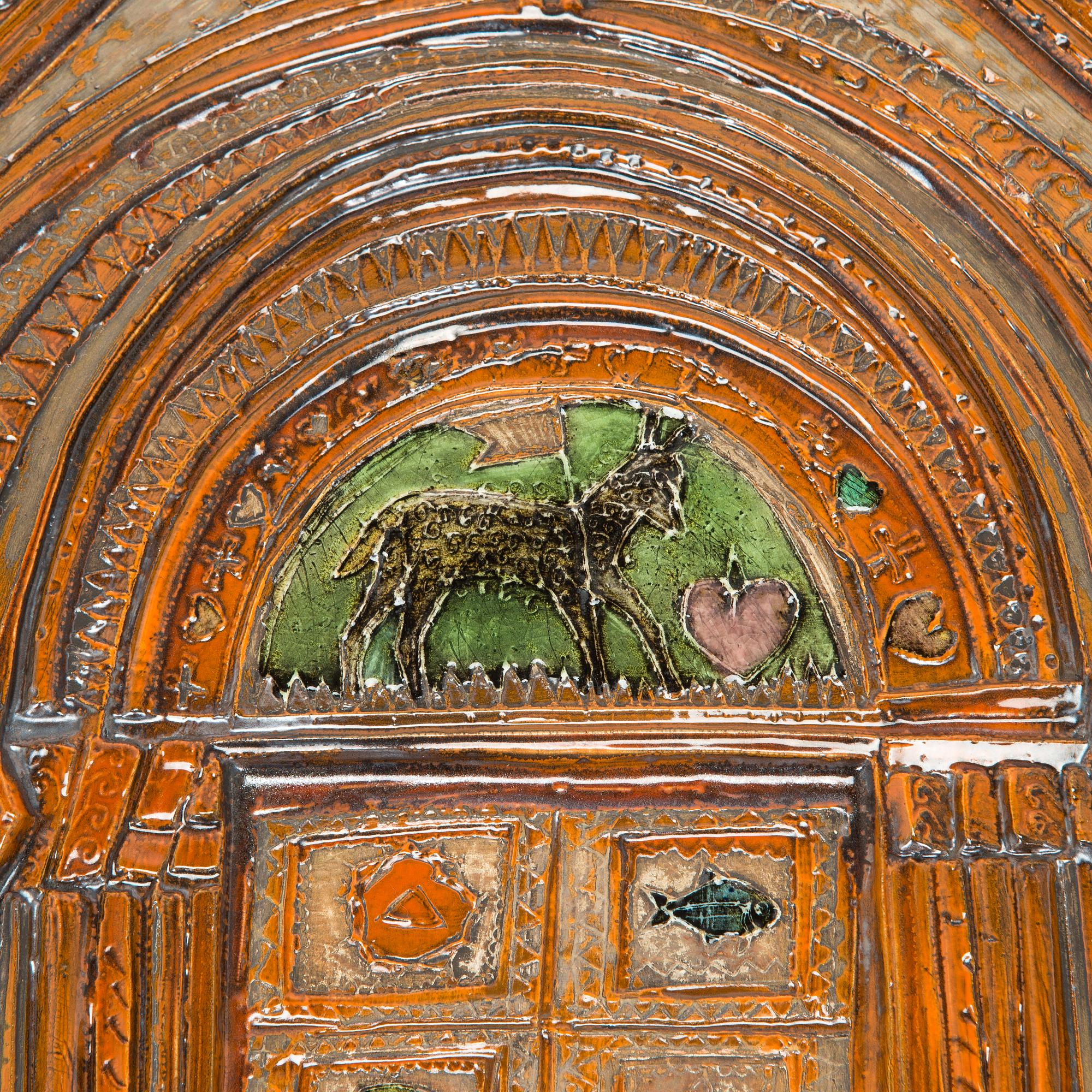 Rut Bryk, a stoneware wall relief signed a tergo BRYK.