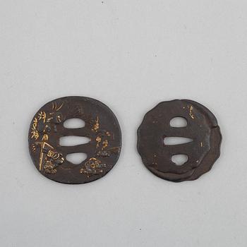 Tsuba, 2 st, Japan, mumei, Edo.