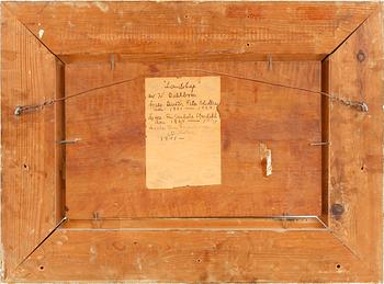 WILHELM DAHLBOM, olja på pannå. Signerad och daterad 1900.