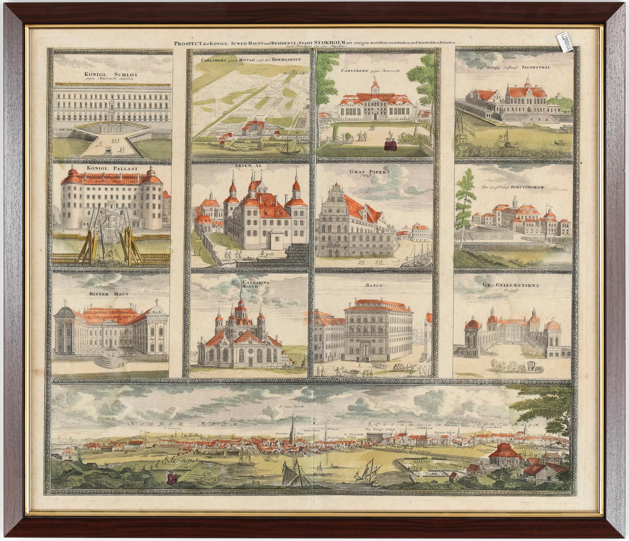 GRAVYR, "Prospect der Konigl: Schwed: Haupt und Residenz-Stadt Stokholm...", J B Homann,