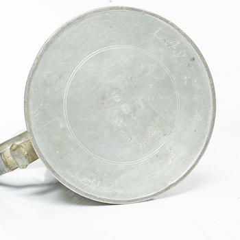 A set of three pewter tankars, Nyköping, Sweden, later part 18th century.