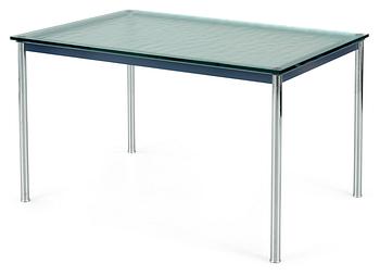 131. A Le Corbusier 'LC 10', chromed steel and glass table by Cassina, Italy.