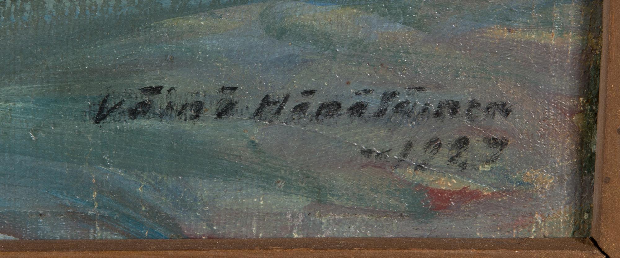 Väinö Hämäläinen, öljy kankaalle, signeerattu ja päivätty 1927.