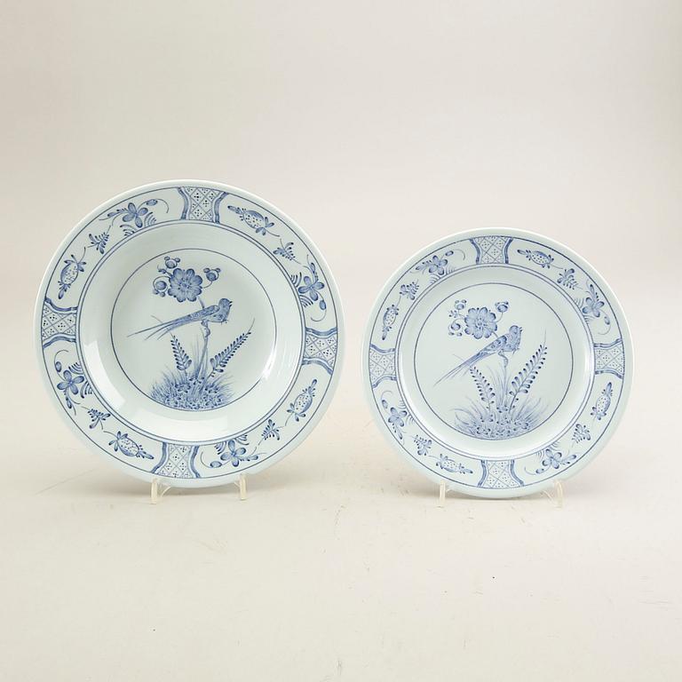 Servis "Fågel Blå" 57 dlr Rörstrand 1900-talets andra hälft flintgods.