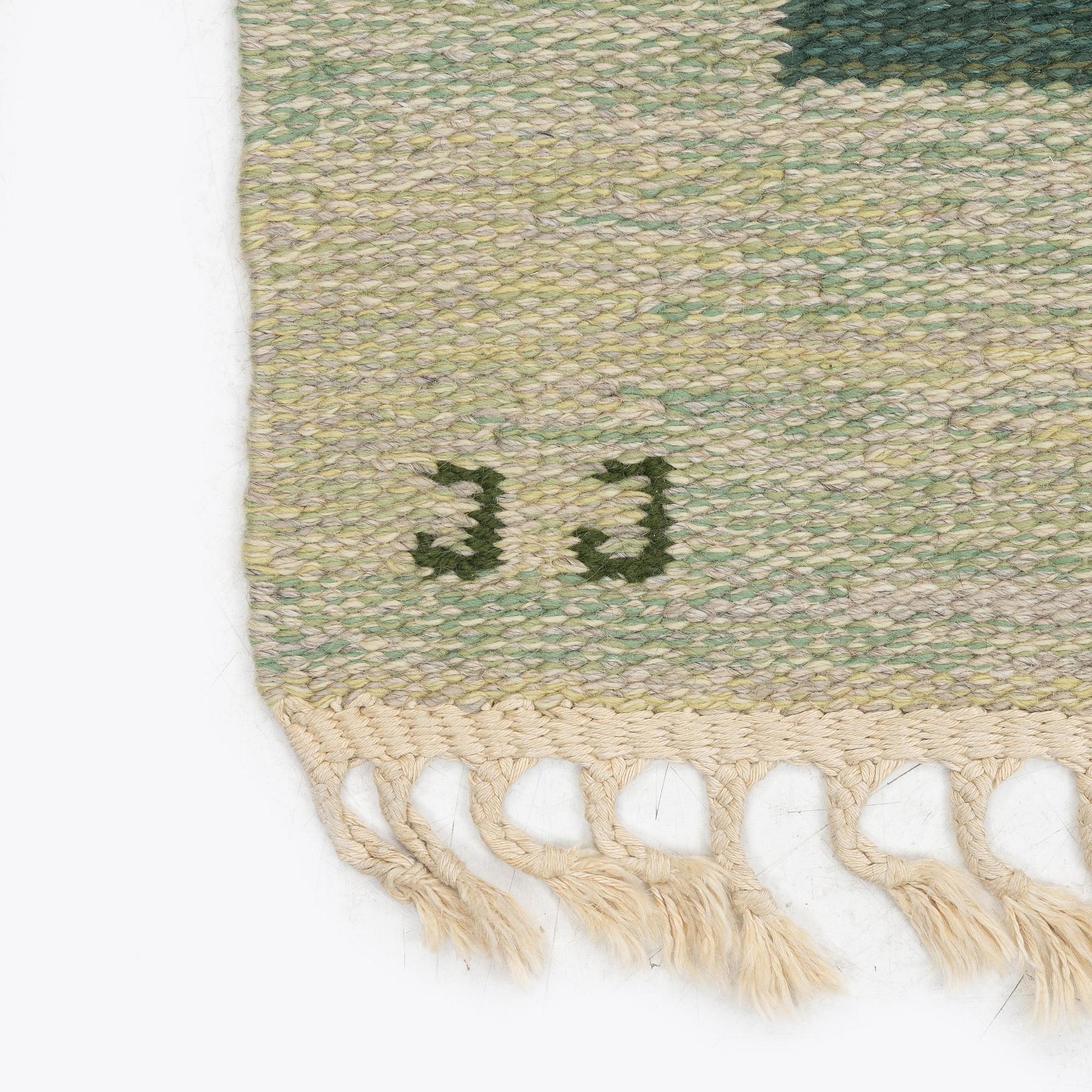 Judith Johansson, a carpet, 'Pors' flat weave, c. 265 x 192 cm, signed JJ.