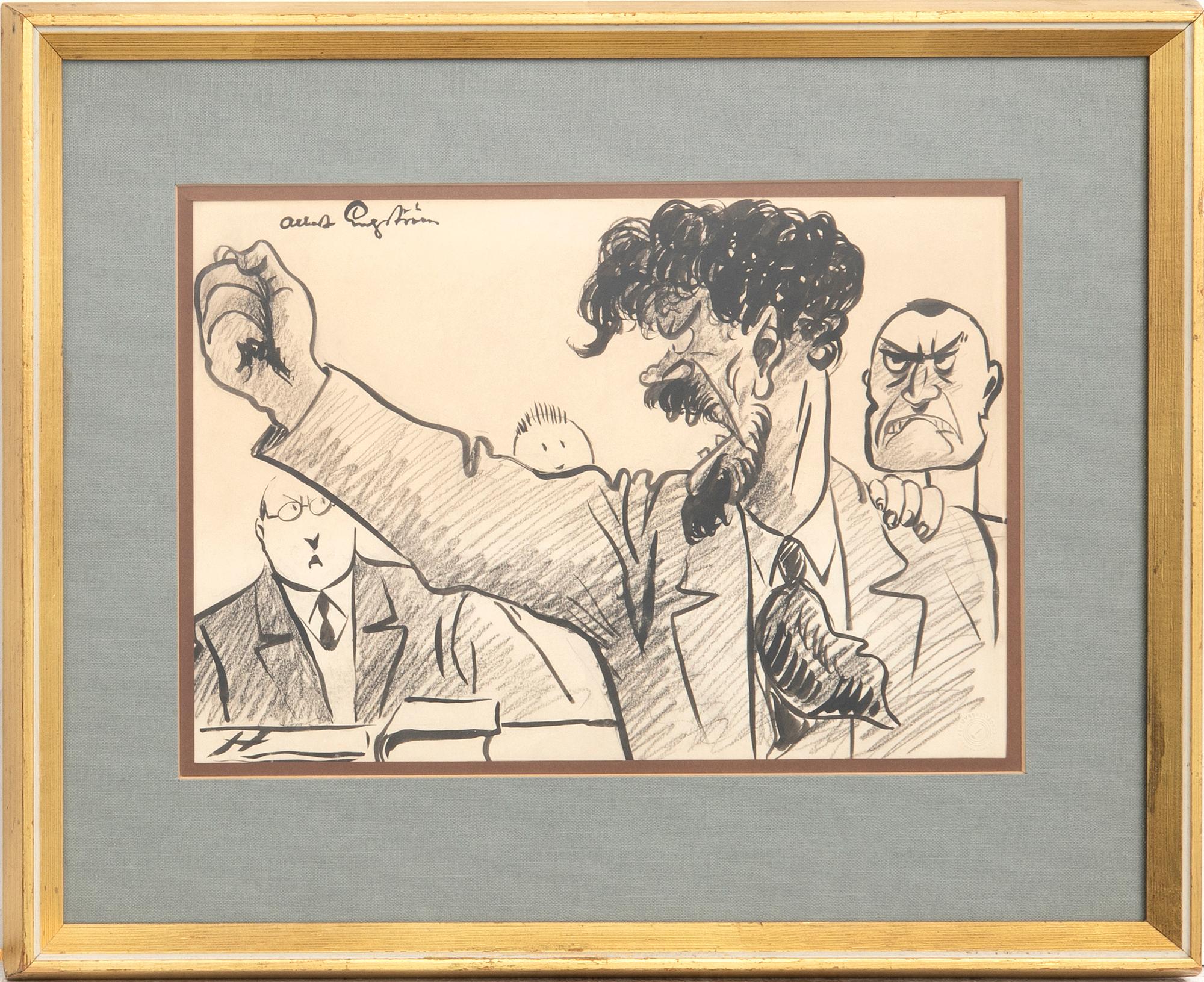 Albert Engström, teckning signerad.