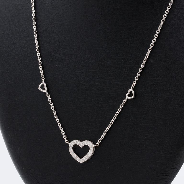 NECKLACE 18K whitegold and brilliant-cut dimaonds 0,42 ct in total TW VVS certficate enclosed.