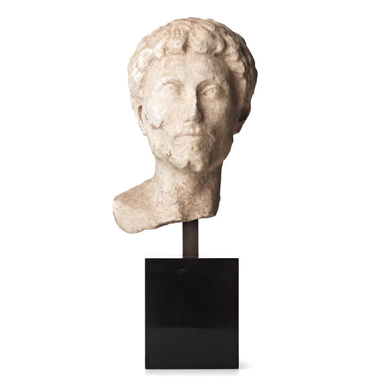 A Roman marble head of a man, probably circa late 1st Century A.D.