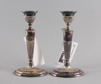 LJUSSTAKAR, ett par. Silver, C.G Hallberg 1956.