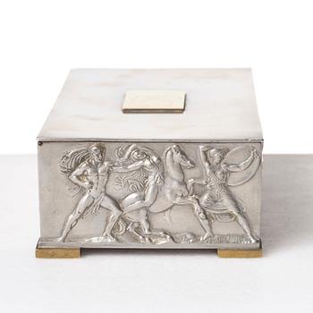 Herman Bergman's foundry, a pewter and brass box, Stockholm ca 1940.