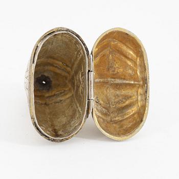 A Danish silver snuff box, mark of Jesper Henrichsen Lund, Viborg, Denmark 1734-62.
