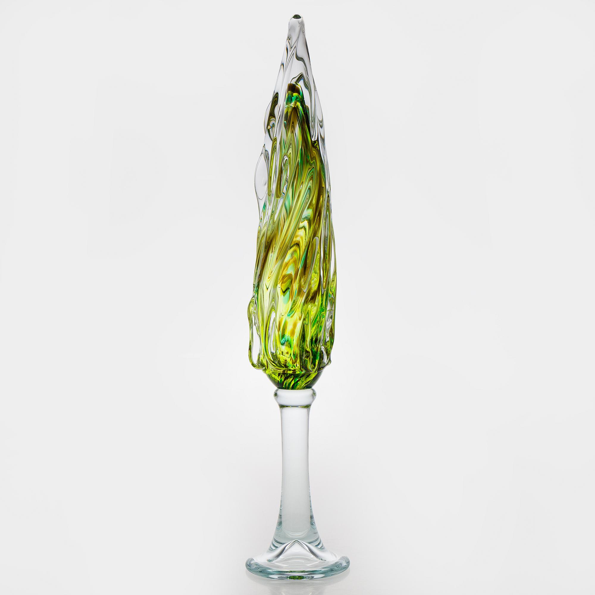 Alma Jantunen, glasskulptur, signerad Alma Jantunen 2006.
