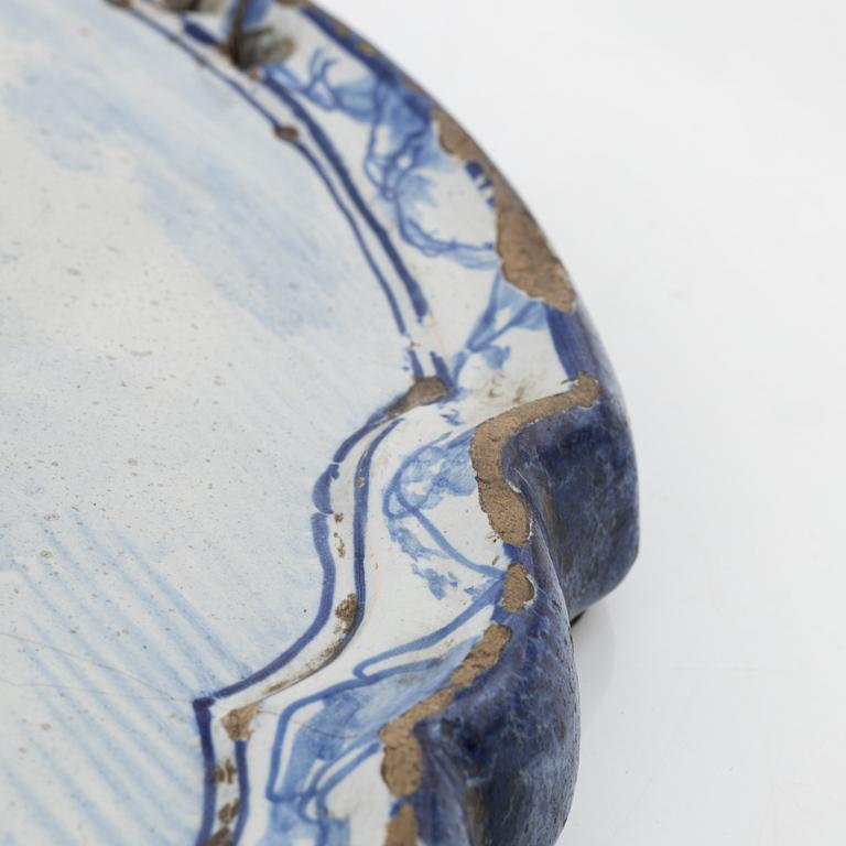 Väggplakett, fajans, Historismus, omkring 1900.