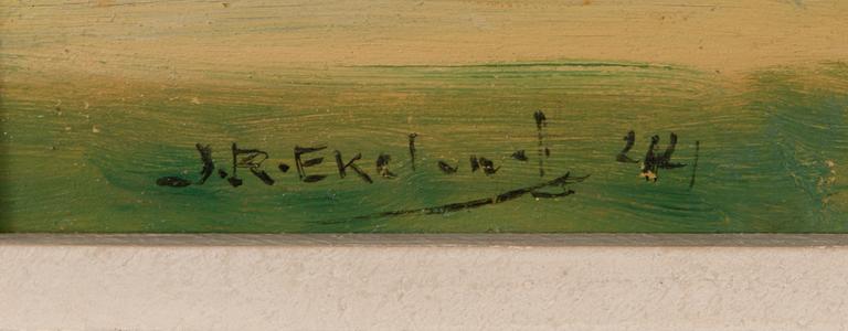 John Rafael Ekelund, öljy levylle, signeerattu ja päivätty -44.