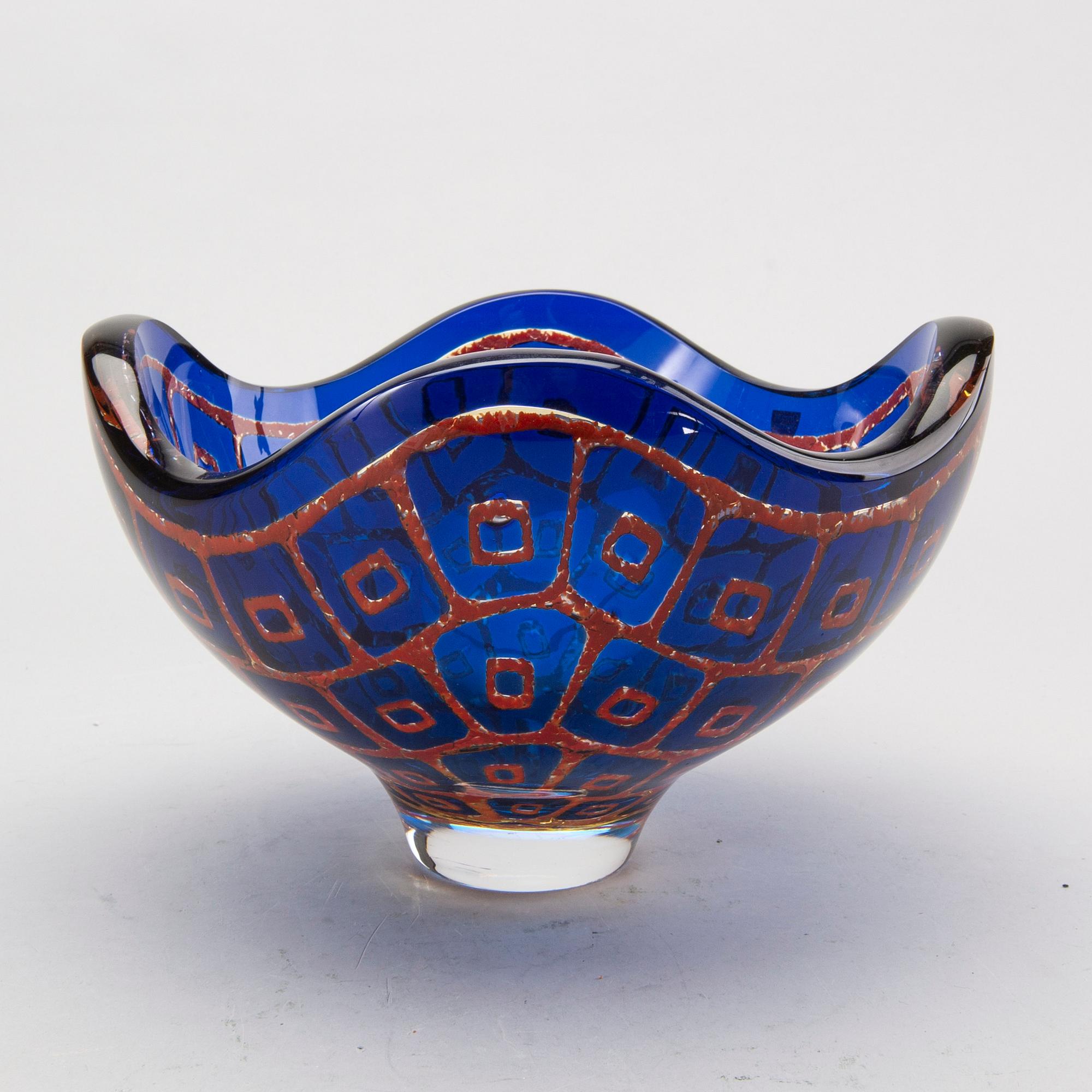 A Sven Palmqvist 'Ravenna' glass bowl, Orrefors 1989.