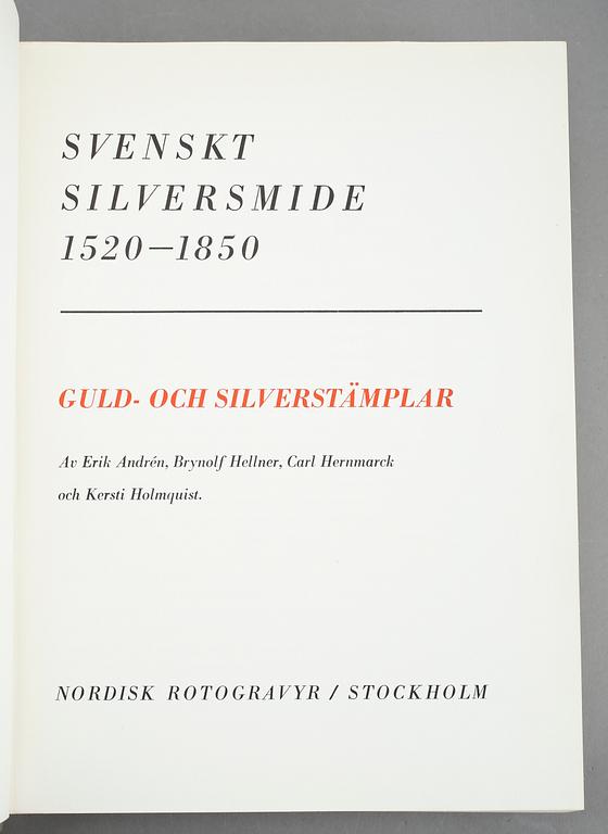 BÖCKER, 3 stycken, bl.a. "Falk Simons silversamling".