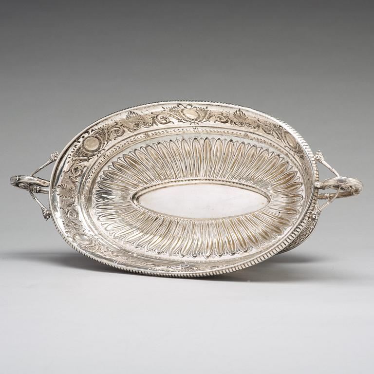 Jardiniere, silver, fantasistämplar, Hanau 1800-talets slut / 1900-talets början, sannolikt. Empire-stil.