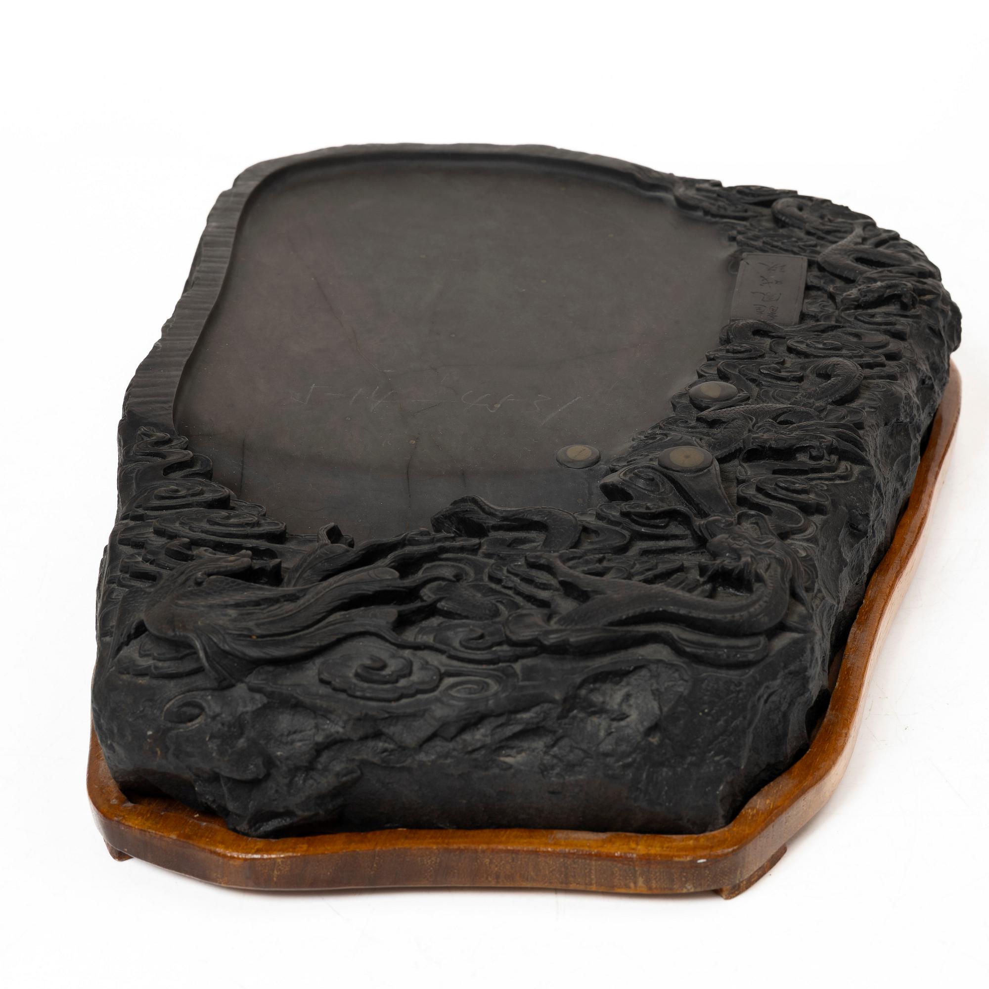 Tuschsten, signerad, Kina, 1980-tal.