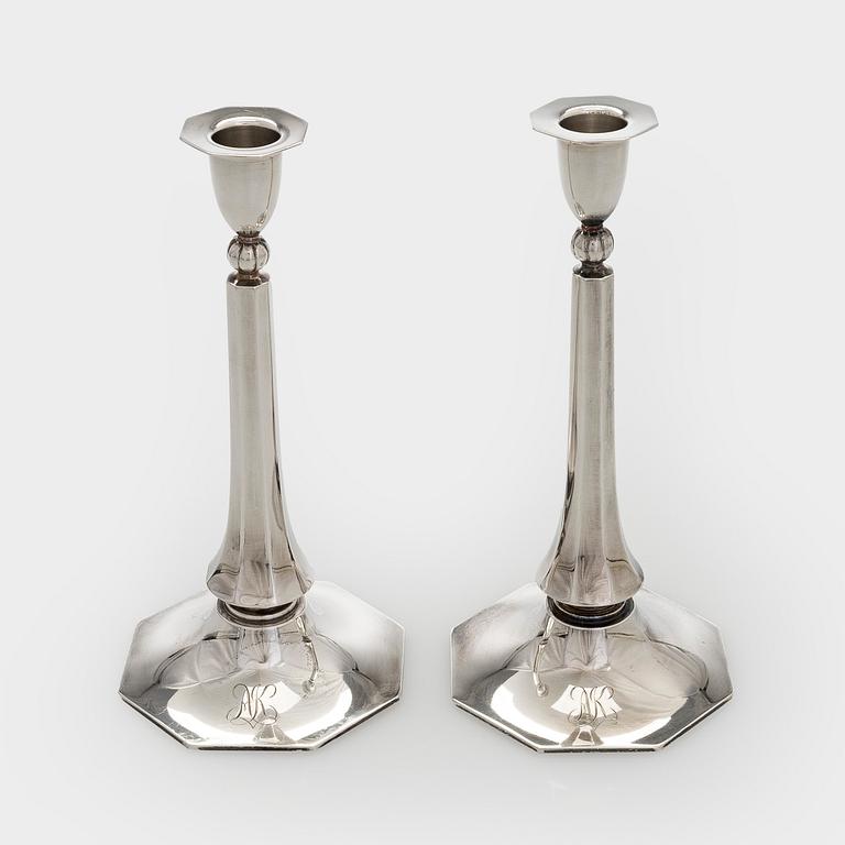 Ljusstakar, silver, finska kontrollstämplar 1937.