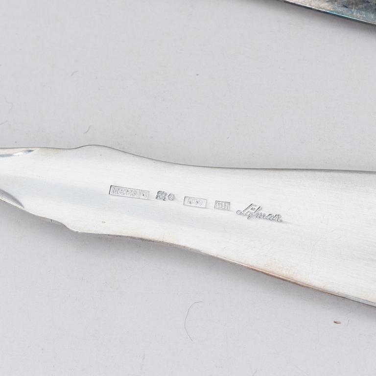Eric Löfman, bestickservis, 38 delar, silver, modell "Uppsala", MEMA, bl.a. Eskilstuna 2003.