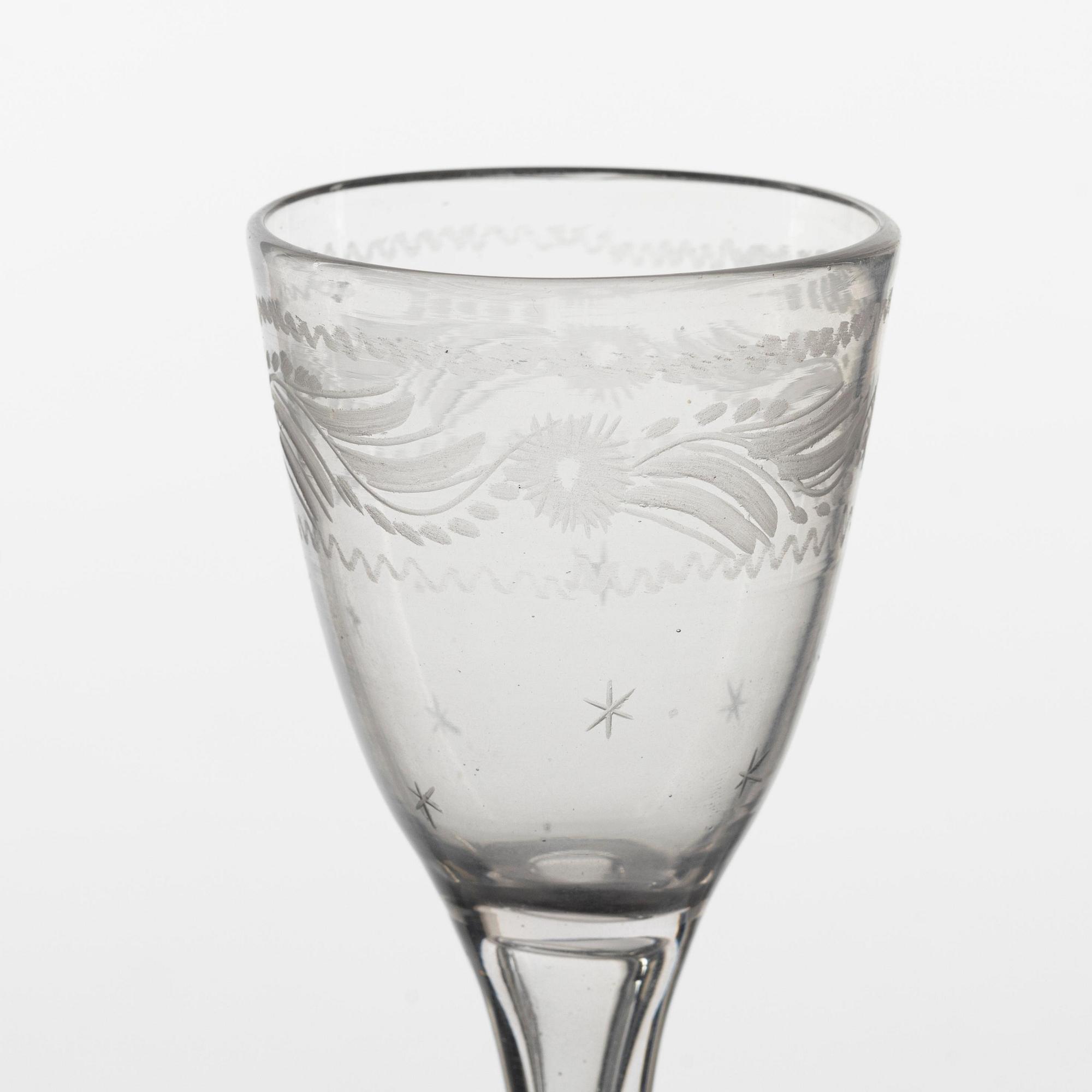 Spetsglas, ett par, Sverige, omkring år 1800.