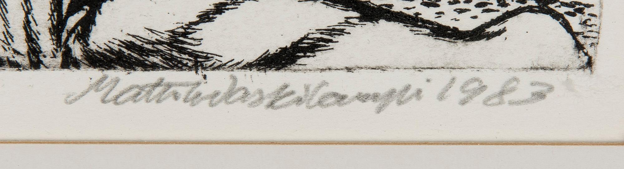 MATTI WASKILAMPI, kokonaisuus, jossa viisi etsausta, signeeratut ja numeroidut 1/30, 1983. Taiteilijan vedoksia.