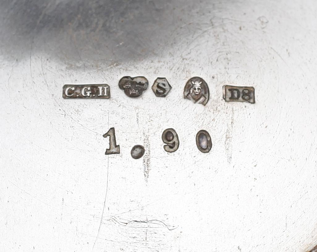 BÄGARE, 3 st, silver, 1800-/1900-tal. Vikt ca 224 gram.