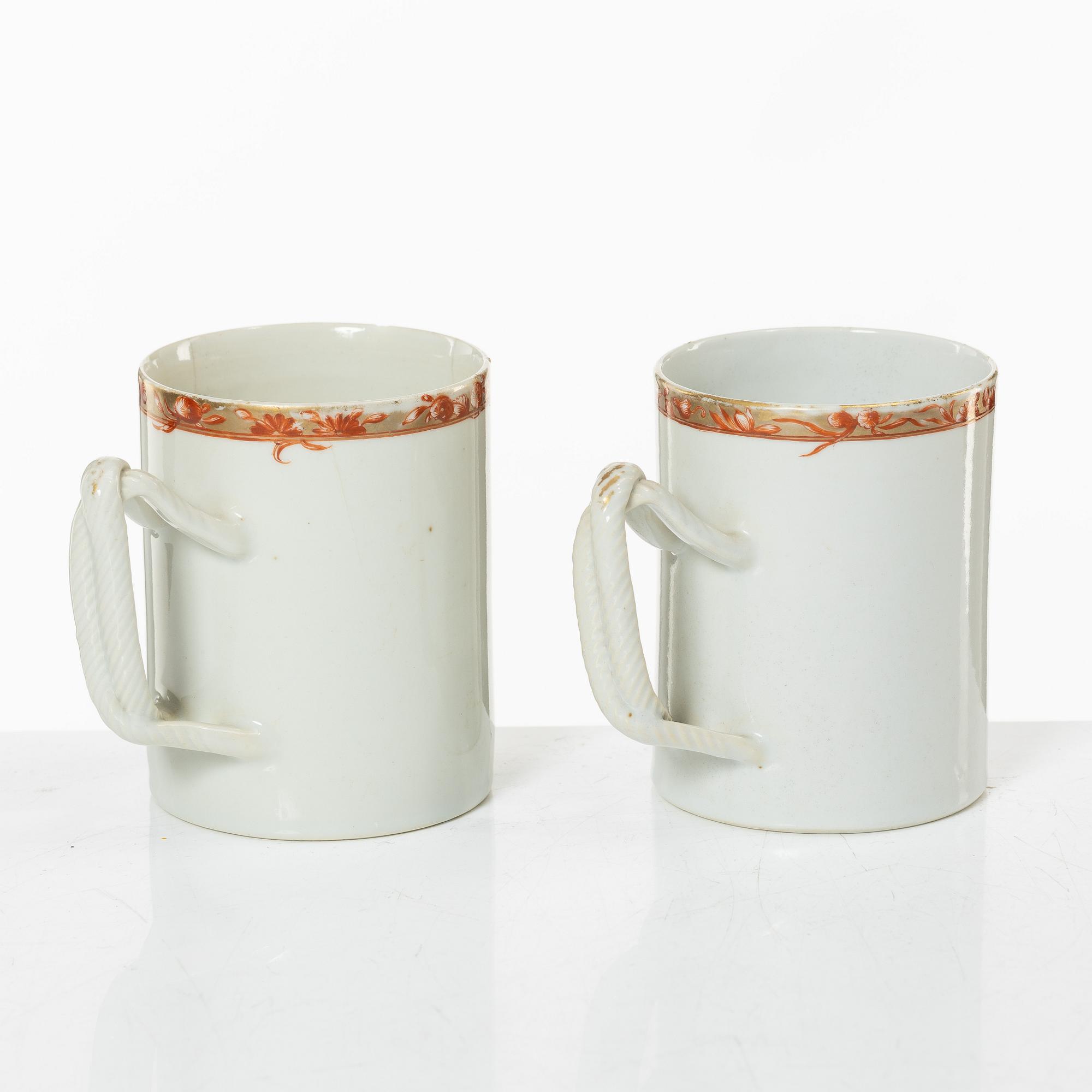 Servisdelar, fyra stycken, kompaniporslin, Kina, Qingdynastin, 1700/1800-tal.