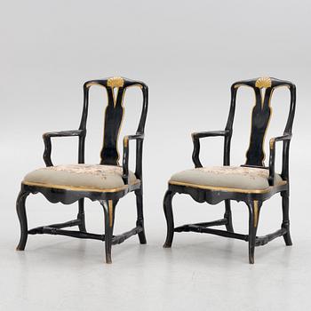 A pair of Rococo chairs, second half of the 18th Century.