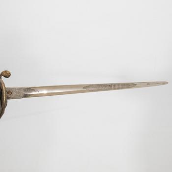 Sabel, brittisk m/1822 för officer, med balja.