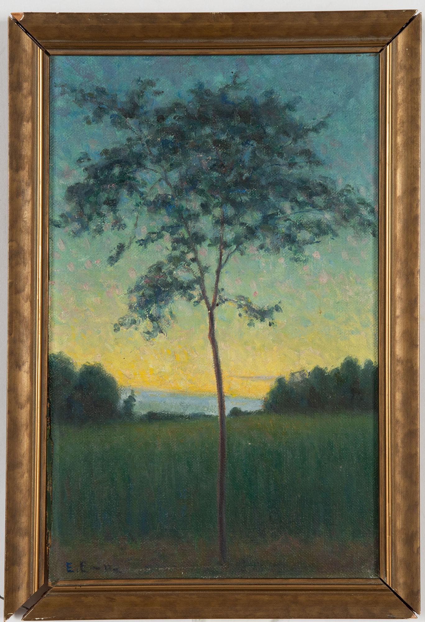 Elias Erdtman, Träd i solnedgång.