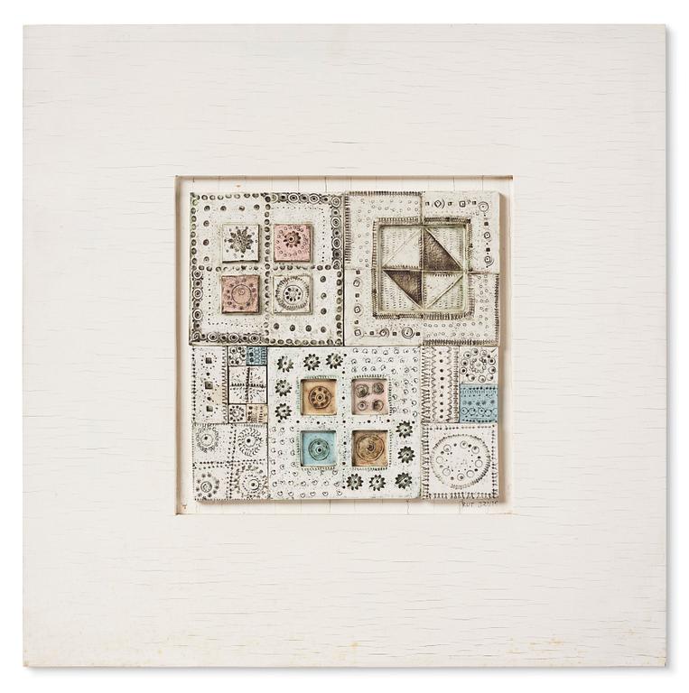 Rut Bryk, a stoneware wall relief, Arabia, Finland 1960s.