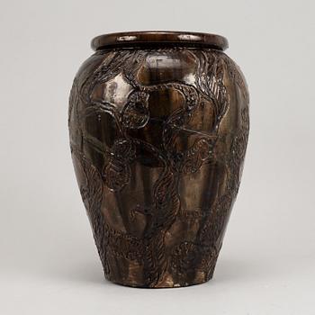 Thorvald Bindesbøll, a glazed earthenware floor vase, Valby, Copenhagen 1893.