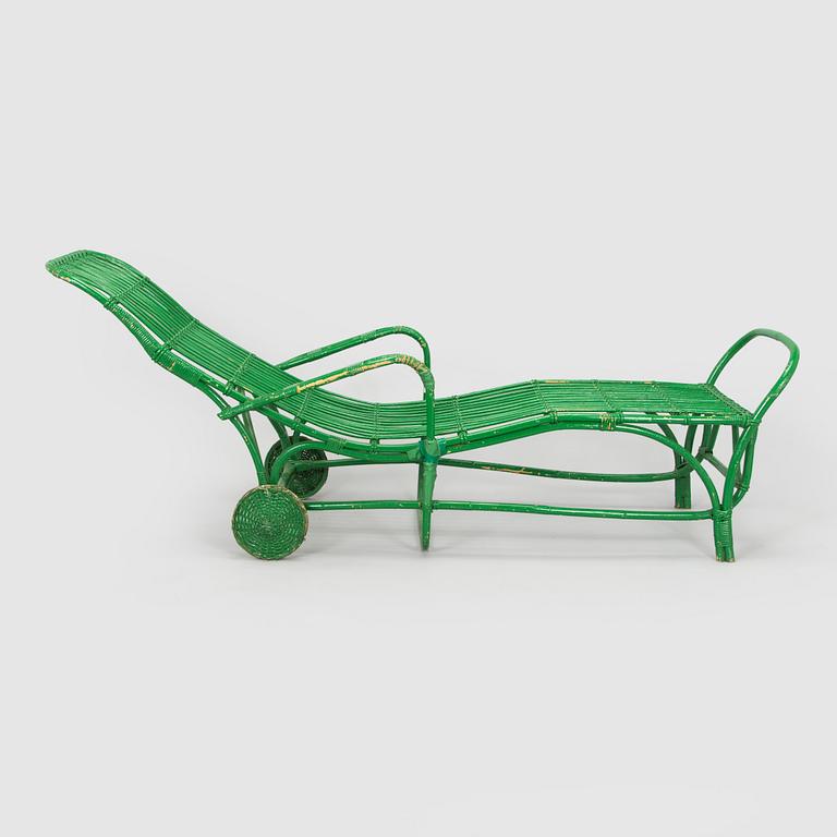 Aino Aalto, puutarhatuoli / aurinkotuoli, malli 374, jälleenmyyjä Artek 1950-luvun alku.