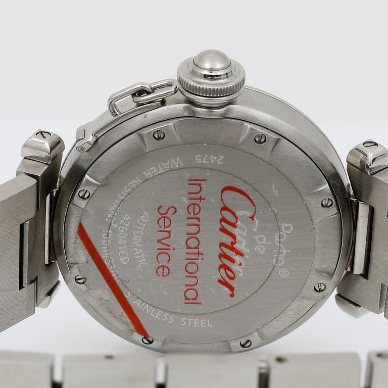 ARMBANDSUR, dam, Cartier, Pasha, Automatic, stål.