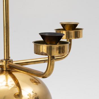 Erik Höglund, a brass ceiling lamp, Eriksmåla, Sweden, 1960's. Provenance Sven Lundh.