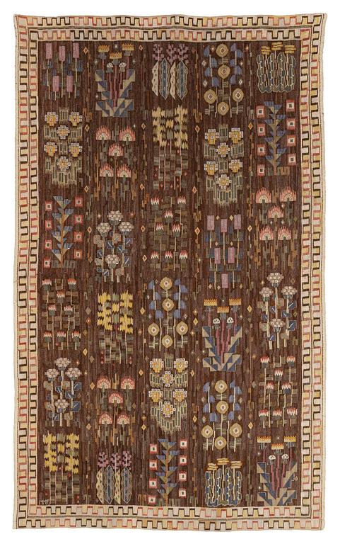 Märta Måås-Fjetterström, a tapestry, 'Juniblommor', tapestry weave, c. 271 x 163 cm, signed MMF.