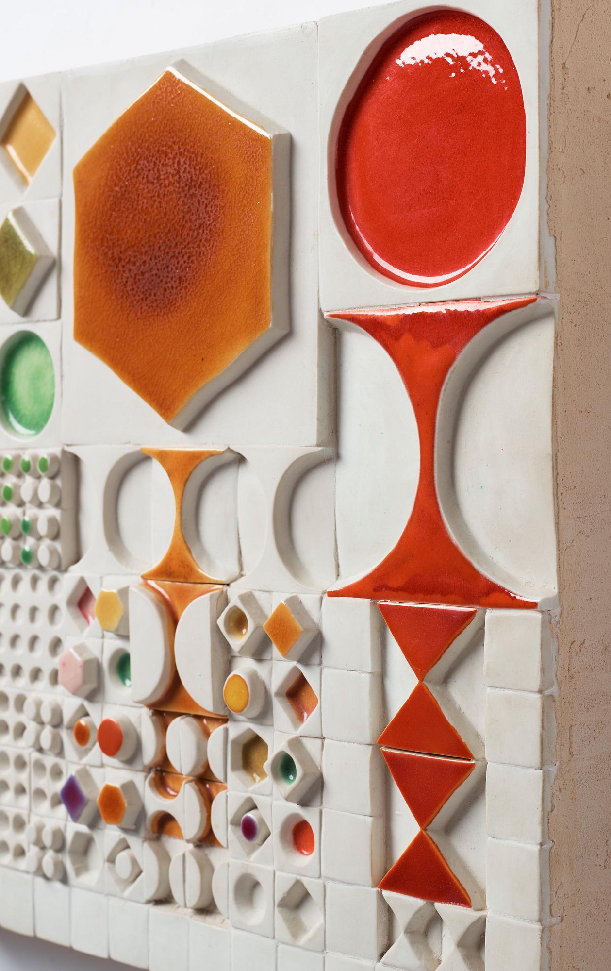 Rut Bryk, a stoneware wall relief, Arabia, Finland 1970's.
