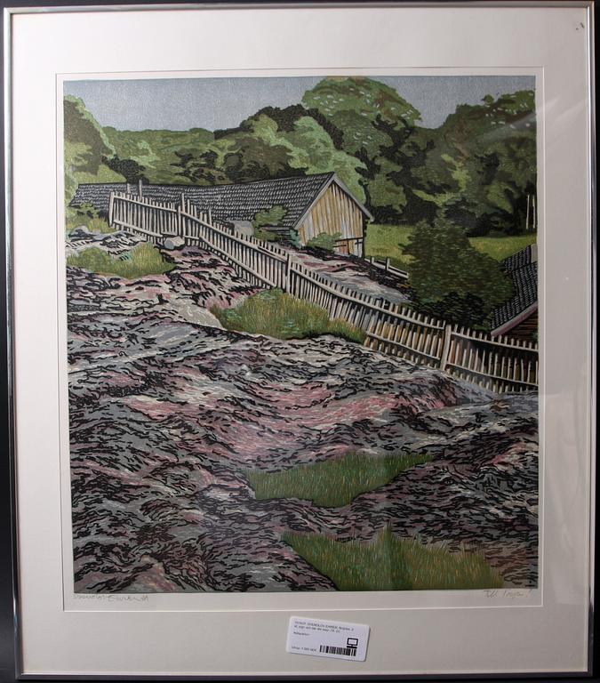 SVENOLOV EHRÉN, färglitografier, 2 st, sign och dat -84 resp -78.