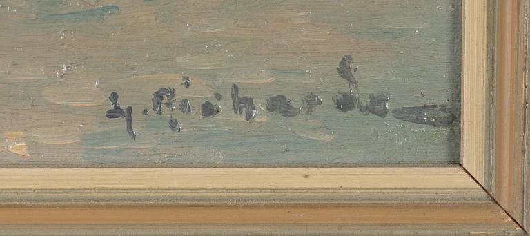 Ludvig Richarde, oil on paper-panel, signed.