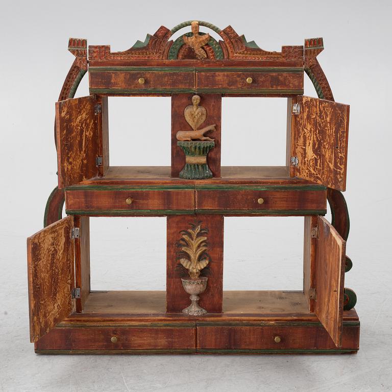 Tablett/wall cabinet, folk art, Jämtland, 19th century.