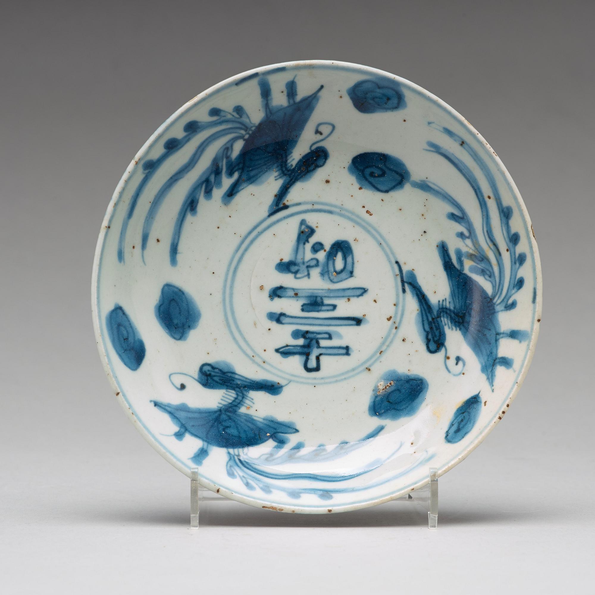 Assietter, nio stycken, porslin. Mingdynastin, Wanli (1572-1620).