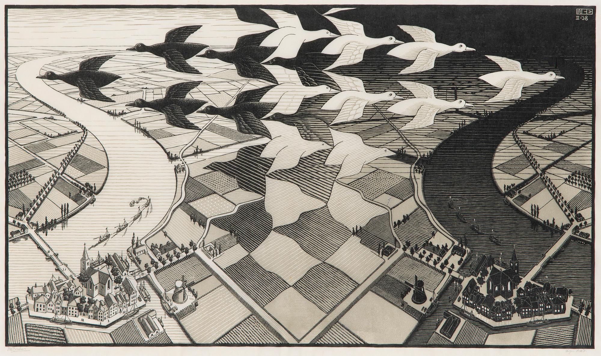 Maurits Cornelis Escher, 'Day and Night'.