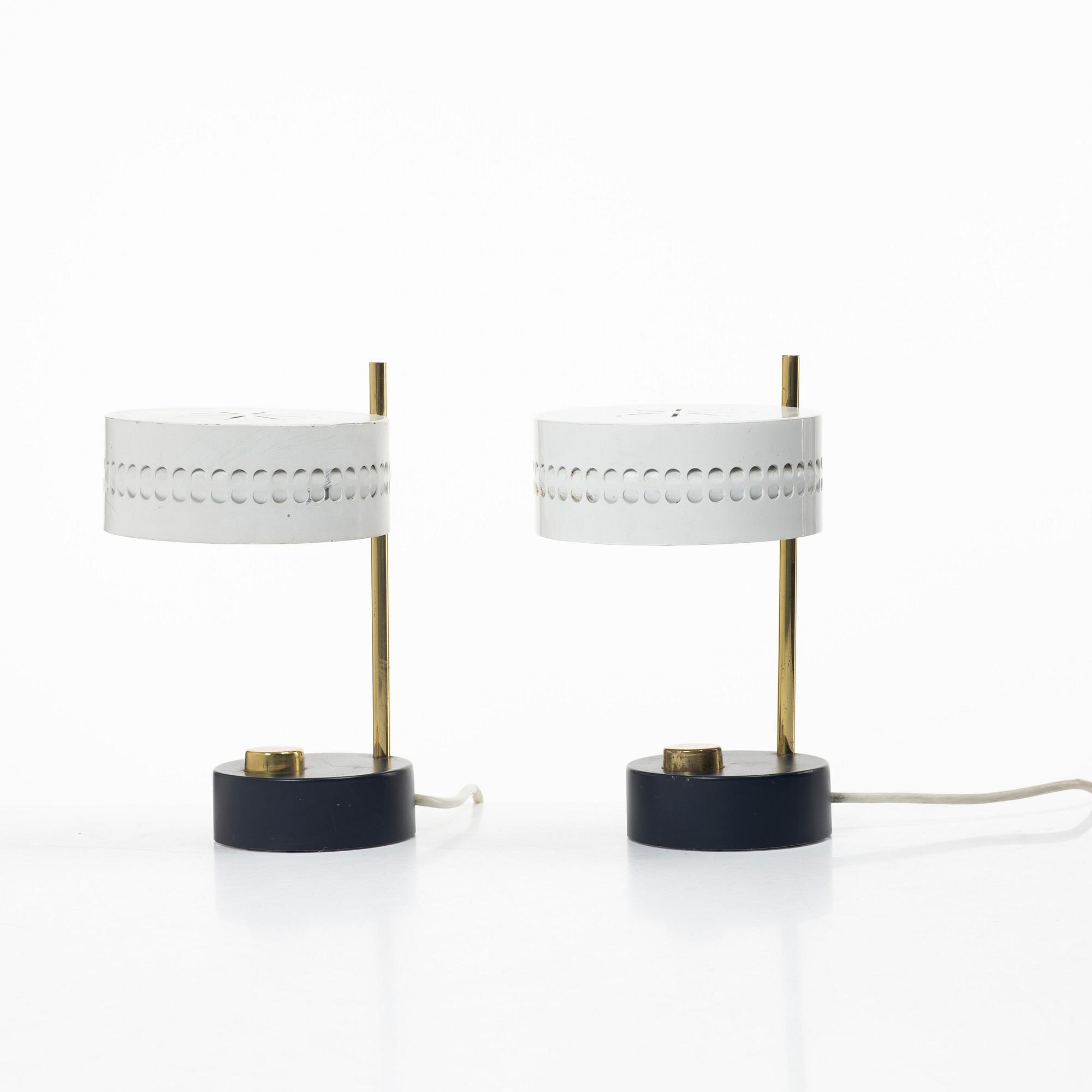 A påair of table lamps, probably France, 1950s.