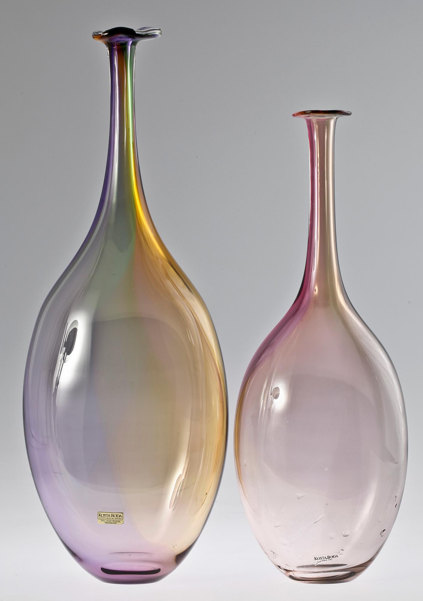 VASER, 2 st. glas, Kjell Engman, Kosta Boda.