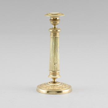 LJUSSTAKE, förgylld mässing, empire, 1800-talets första hälft.