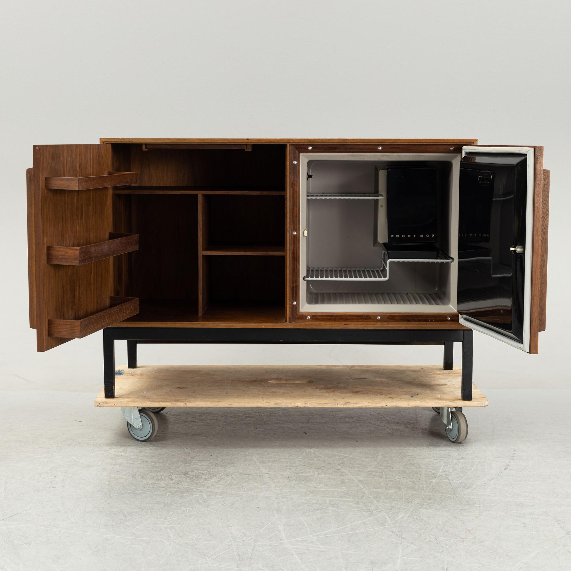A walnut veneered drinks cabinet, Silkeborg, Denmark, 1960's.